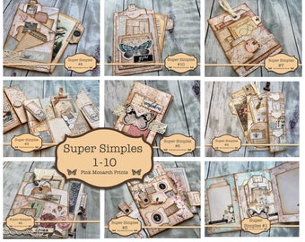 Super Simples Collection 1-10, Junk Journal Kit, Digital Junk Journal, Junk Journaling Ephemera, Shabby Chic, Simple Junk Journaling Kit