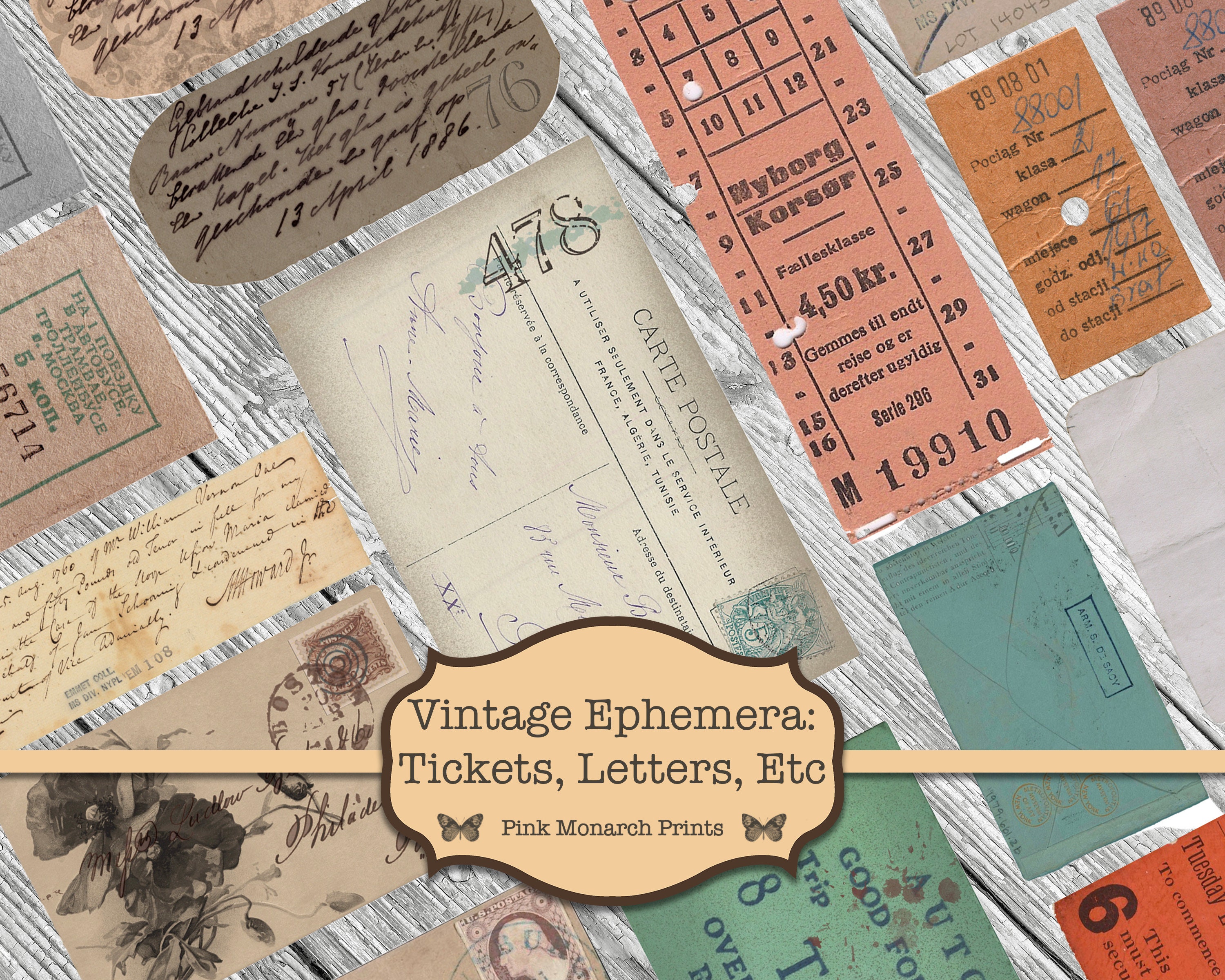 Vintage Ephemera, Junk Journal Kit, Junk Journal Printable, Junk Jour…
