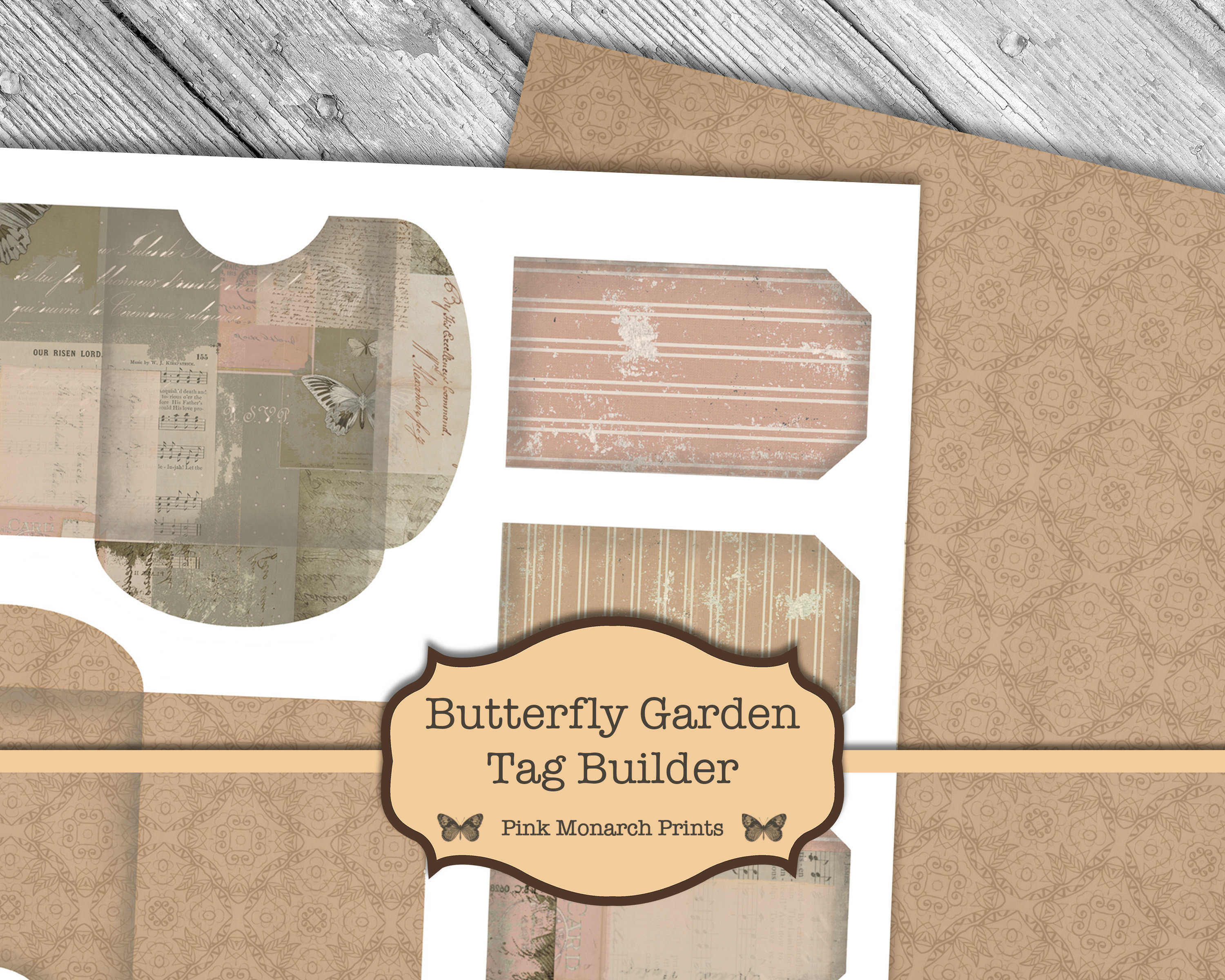 Vintage Tag Builder, Junk Journal Kit, Junk Journaling Digitals ...