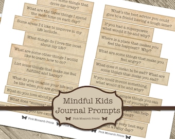 Mindfulness Journal For Kids, Digital Junk Journaling Words, Printable Journal Prompts, Journaling Prompts, Homeschooling Journal , Children