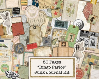 Ultimate May Subscription Complete Kit, Bingo Parlor, Junk Journal Kit, Digital Junk Journal Kit, Junk Journal Kit, Large Kit, Shabby Chic