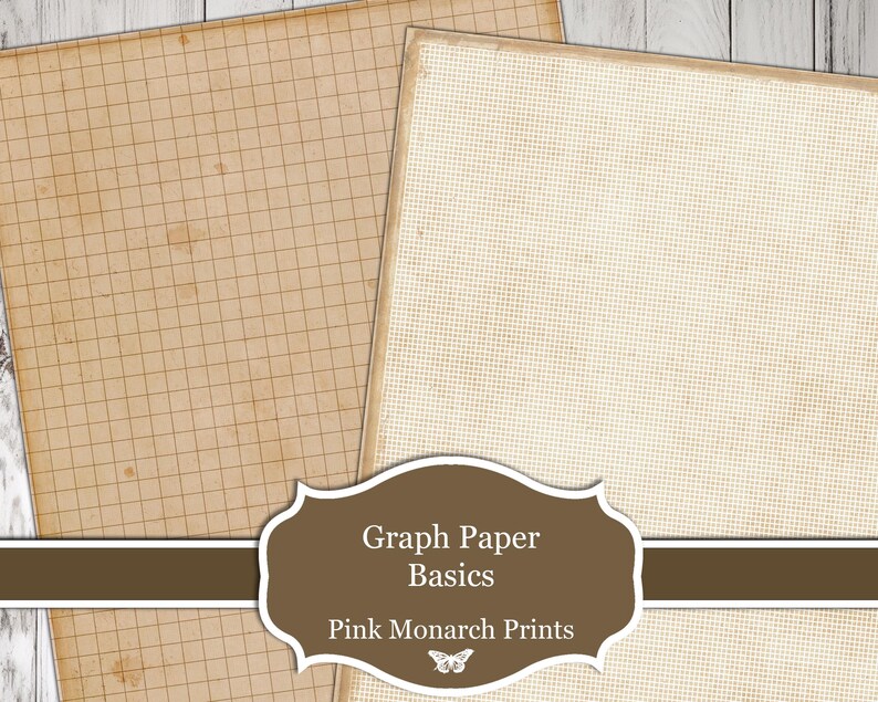 Graph Paper Basics, Neutral, Digital, Junk Journal Kit, Junk Journal ...