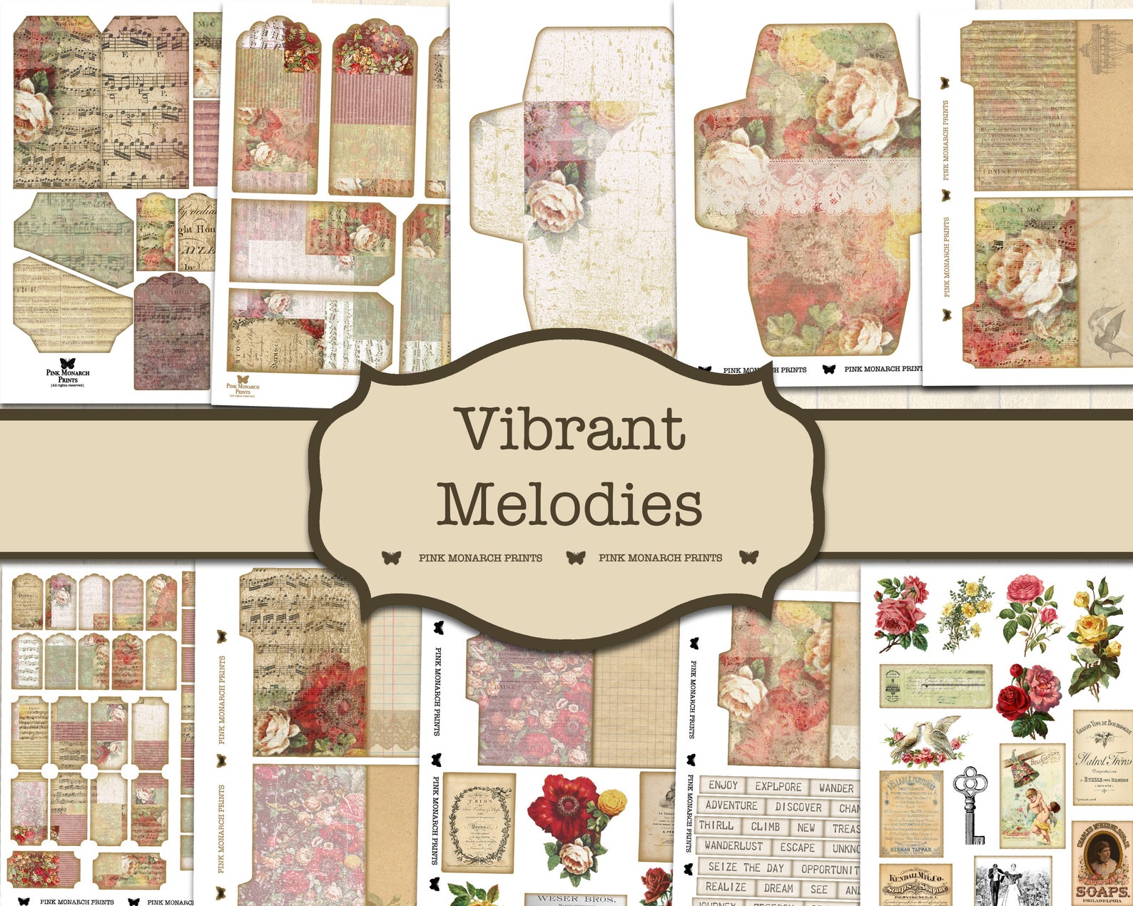 Junk Journal Digital Kits, Junk Journal Kits, Junk Journal Garden