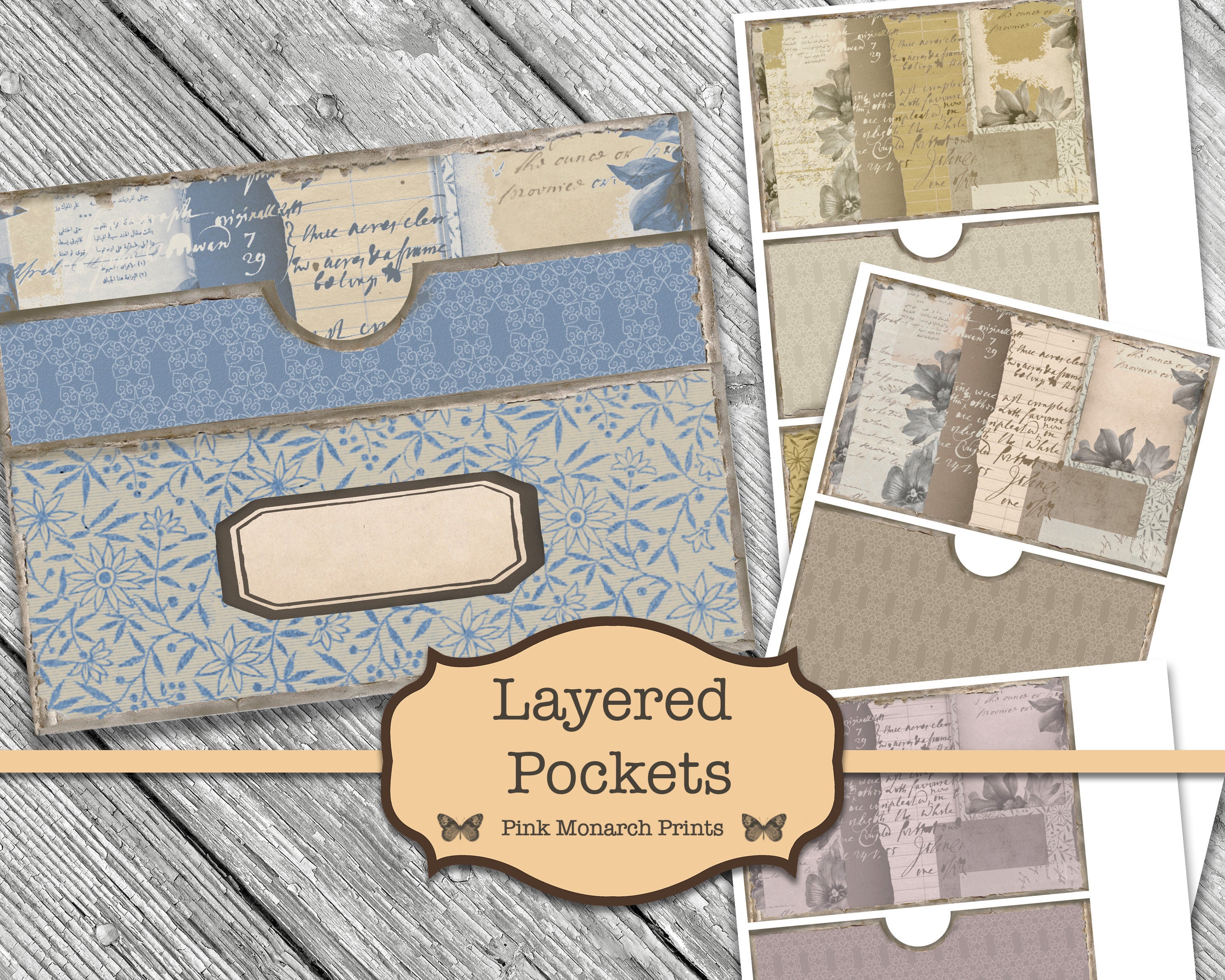 Junk Journal, Shabby Chic, Junk Journal Kit, Junk Journal Pockets, Junk ...