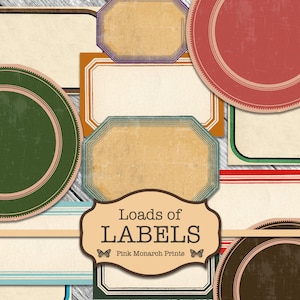 Loads of Labels, Junk Journal Labels, Junk Journal Ephemera, Vintage Labels, Printable Labels, Digital, Embellishments, Junk Journaling Kit