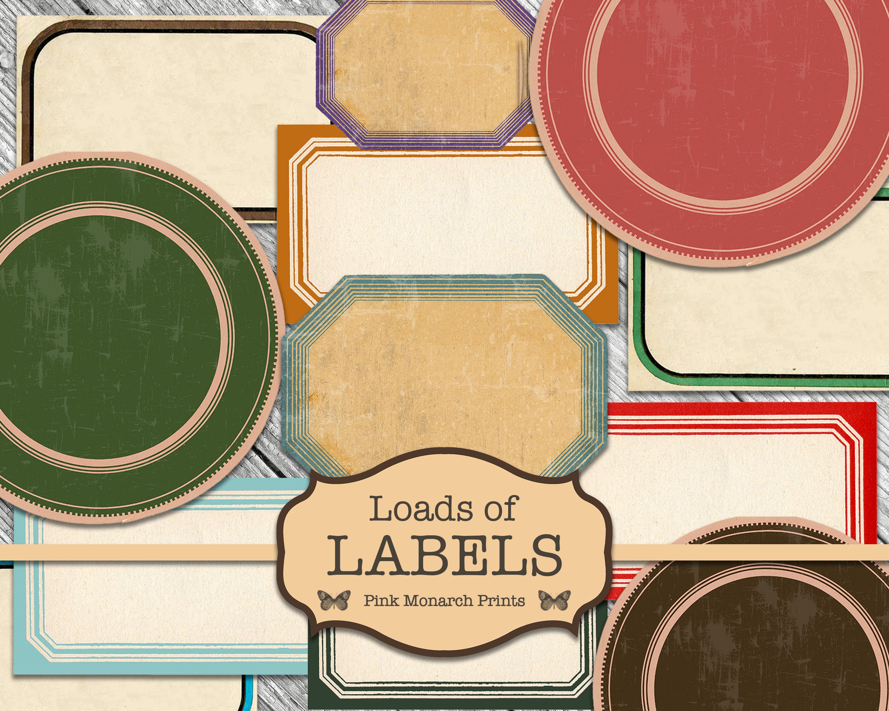 Junk Journal Labels, Junk Journal Ephemera, Vintage Printable Labels,…