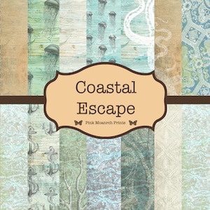 Junk Journal Ocean, Junk Journal Beach Kit, Nautical Junk Journaling Kit, Digital Nautical Journal, Ocean Junk Journal Digital,Digital Paper