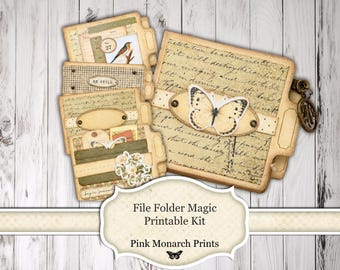 File Folder Magic, Printable Kit, Supplies and Tutorial, October 2026 Gold Project (Digital Download)