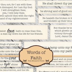 Words of Faith, Digital Words, Embellishments for Junk Journals, Printable Junk Journaling Words, Collage Ephemera, Bible Journal, Scripture