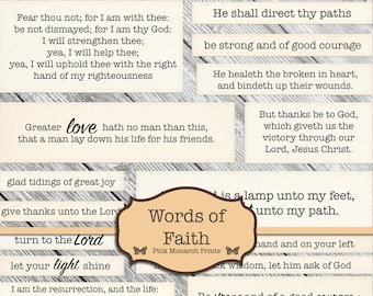 Words of Faith, Digital Words, Embellishments for Junk Journals, Printable Junk Journaling Words, Collage Ephemera, Bible Journal, Scripture