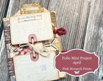 April Mini Project, Folio, Floral, Digital, From April subscription, Junk Journal, Digital Junk Journal, Junk Journal Project