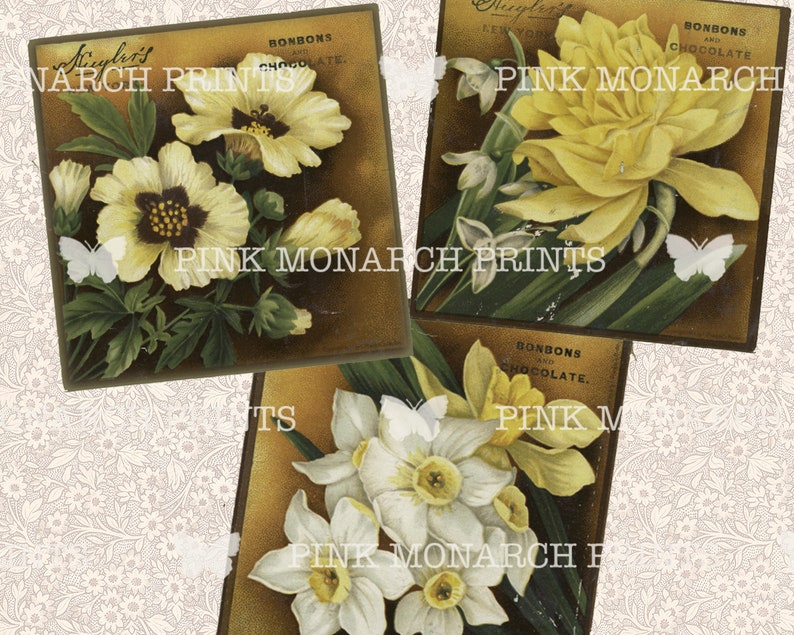 Ephemera Vintage Embellishments for Junk Journals Digital Flower Prints Junk Journaling Cards Digital Flower Clipart Ephemera Flowers