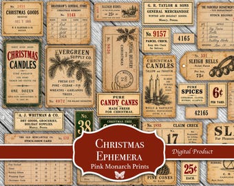 Vintage Christmas Ephemera, Vintage Ephemera for Junk Journals (Digital Download)