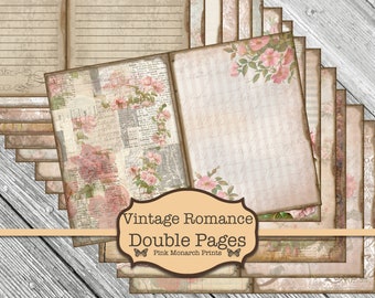 Vintage Romance, Junk Journal Kit, Valentines Junk Journal, Junk Journaling Digital, Shabby Chic Junk Journal, Romantic, Printable, Doubles