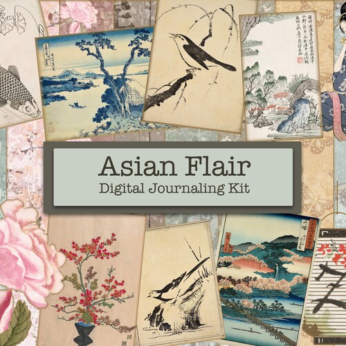 Asian Digital Paper Pack Asian Journal Pack Japanese Junk Etsy