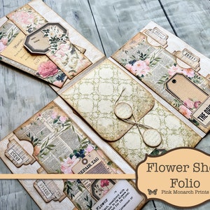 Flower Shop Folio, Junk Journal Kit, Digital Junk Journal, Junk Journaling Class, Junk Journal Folio, Junk Journaling, Journal Digital, Easy