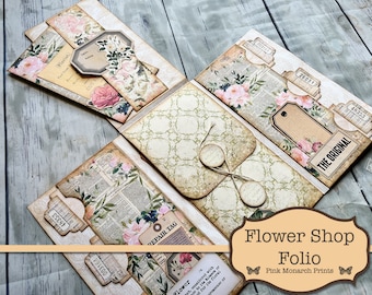 Flower Shop Folio, Junk Journal Kit, Digital Junk Journal, Junk Journaling Class, Junk Journal Folio, Junk Journaling, Journal Digital, Easy