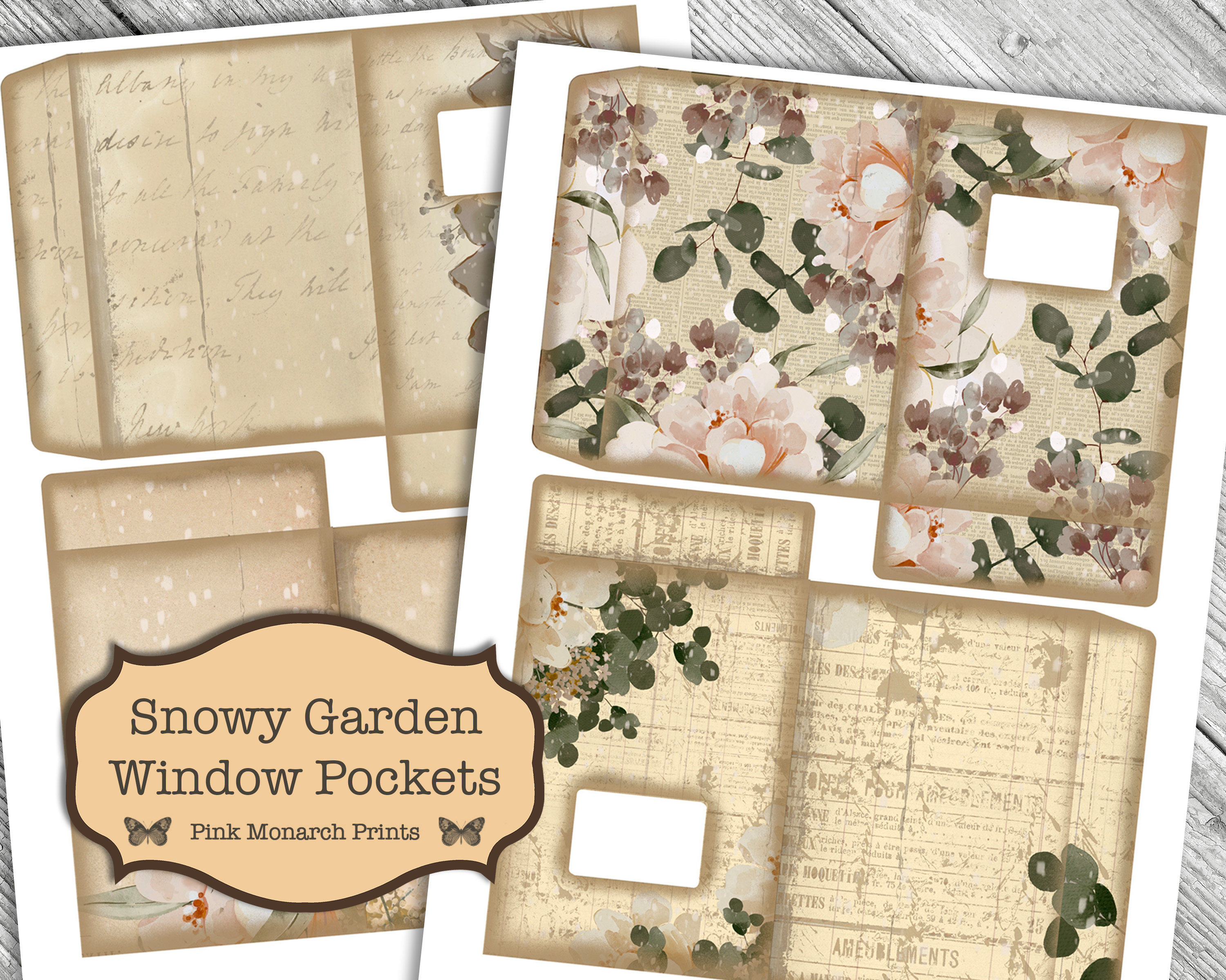 Snowy Garden Junk Journal, Junk Journal Kit, Junk Journal Printable ...