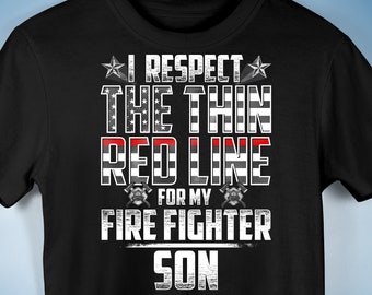 Fire Fighter Son Thin Red Line Premium Unisex T-Shirt