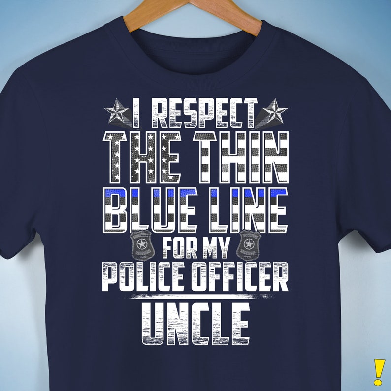 Uncle Police Officer Thin Blue Line Premium Unisex T-Shirt image 7