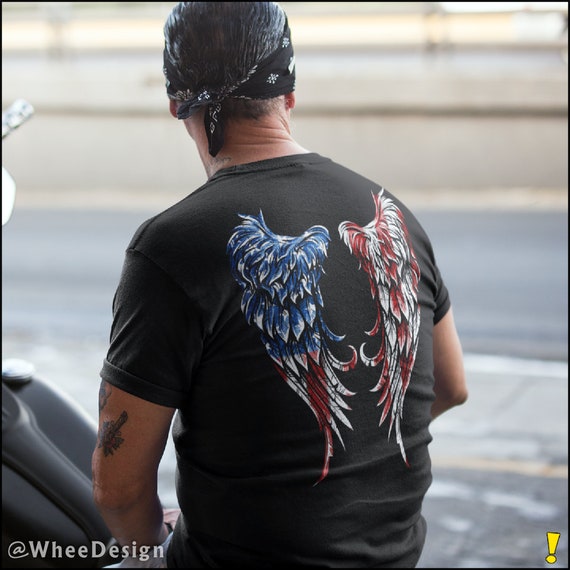 Distressed American Flag Angel Wings Unisex T-Shirt Distressed American Flag Angel Wings Unisex T-Shirt