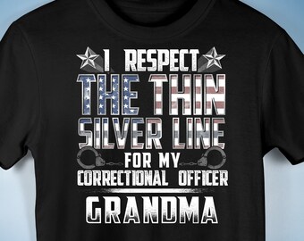 Correctional Office Grandma Thin Silver Line Premium Unisex T-Shirt