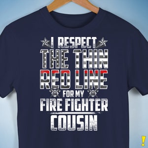 Fire Fighter Cousin Thin Red Line Premium Unisex T-Shirt image 7