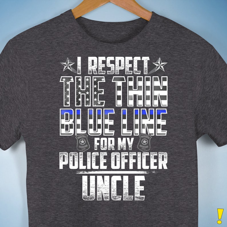 Uncle Police Officer Thin Blue Line Premium Unisex T-Shirt image 3