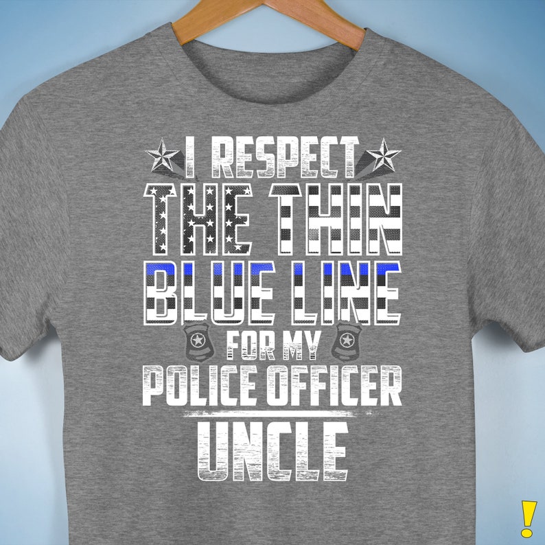 Uncle Police Officer Thin Blue Line Premium Unisex T-Shirt Grey Heather