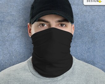 Solid Black Neck Gaiter/Mask