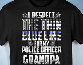 Grandpa Police Officer Thin Blue Line Premium Unisex T-Shirt