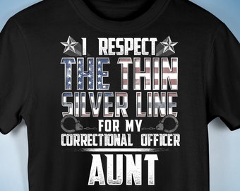 Correctional Office Aunt Thin Silver Line Premium Unisex T-Shirt