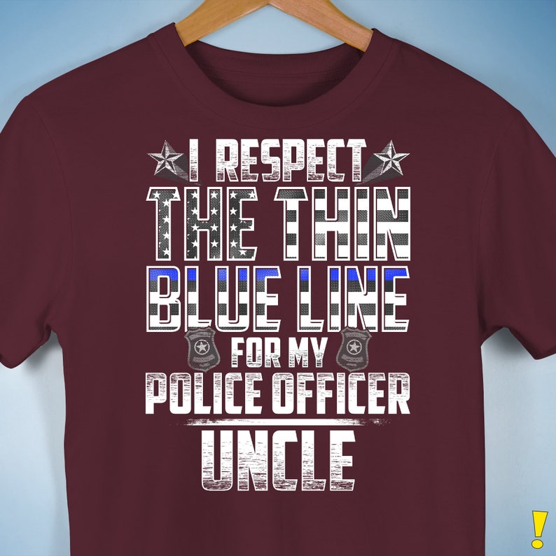 Uncle Police Officer Thin Blue Line Premium Unisex T-Shirt image 5