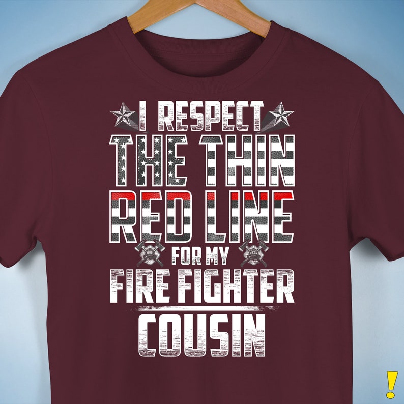 Fire Fighter Cousin Thin Red Line Premium Unisex T-Shirt image 5