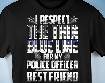 Best Friend Police Officer Thin Blue Line Premium Unisex T-Shirt