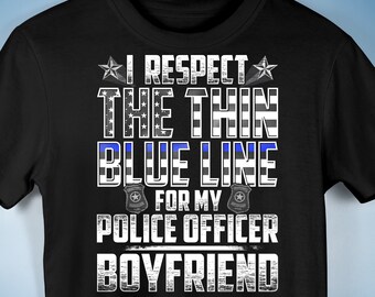 Boyfriend Police Officer Thin Blue Line Premium Unisex T-Shirt