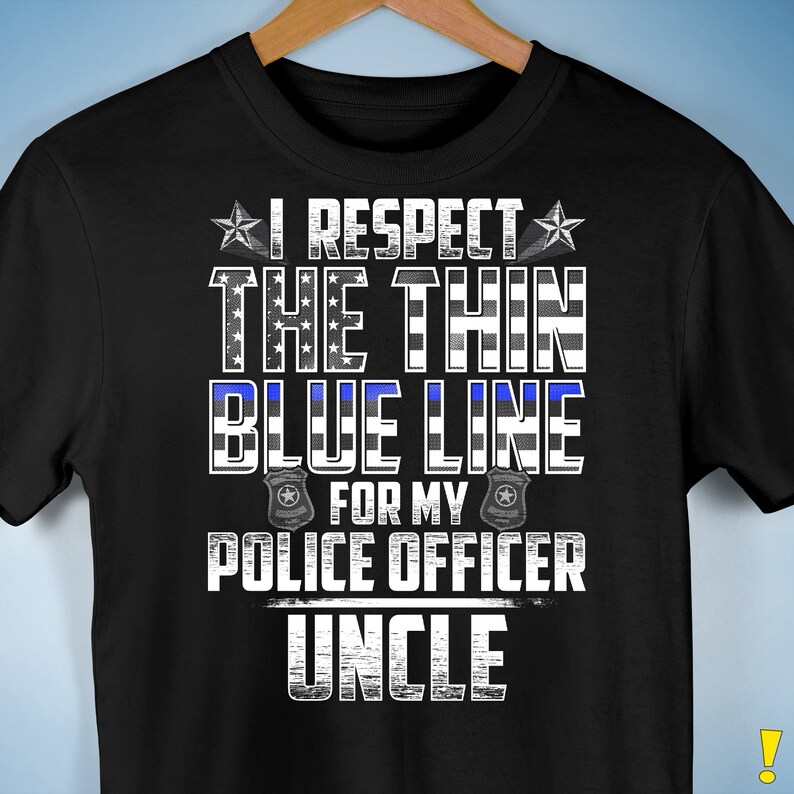 Uncle Police Officer Thin Blue Line Premium Unisex T-Shirt image 2