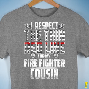 Fire Fighter Cousin Thin Red Line Premium Unisex T-Shirt image 4