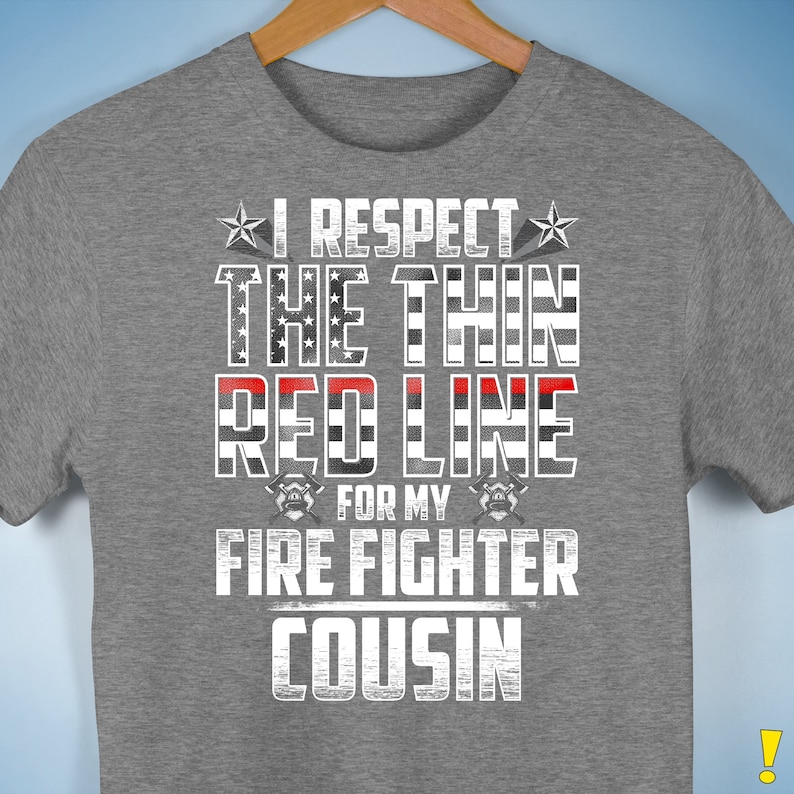 Fire Fighter Cousin Thin Red Line Premium Unisex T-Shirt image 4