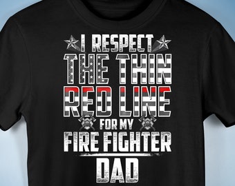 Fire Fighter Dad Thin Red Line Premium Unisex T-Shirt