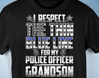 Grandson Police Officer Thin Blue Line Premium Unisex T-Shirt