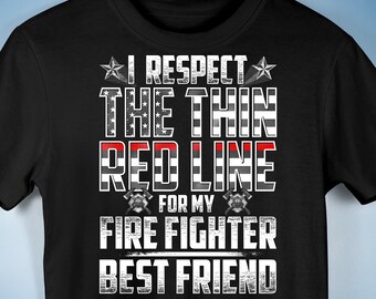 Fire Fighter Best Friend Thin Red Line Premium Unisex T-Shirt