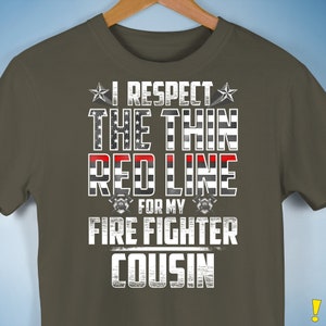 Fire Fighter Cousin Thin Red Line Premium Unisex T-Shirt image 6