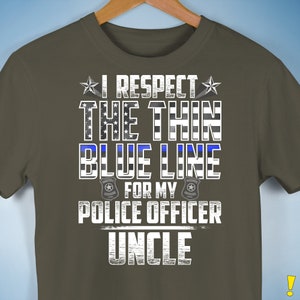 Uncle Police Officer Thin Blue Line Premium Unisex T-Shirt image 6