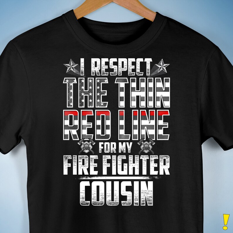 Fire Fighter Cousin Thin Red Line Premium Unisex T-Shirt image 1
