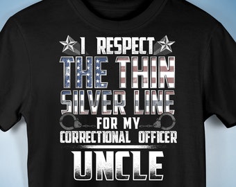 Correctional Office Uncle Thin Silver Line Premium Unisex T-Shirt