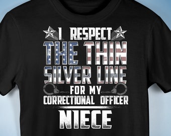 Correctional Office Niece Thin Silver Line Premium Unisex T-Shirt