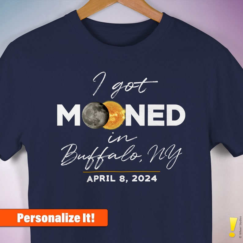 I Got Mooned... Total Eclipse 2024 Personalizable T-Shirt Custom City/Event Tee image 6