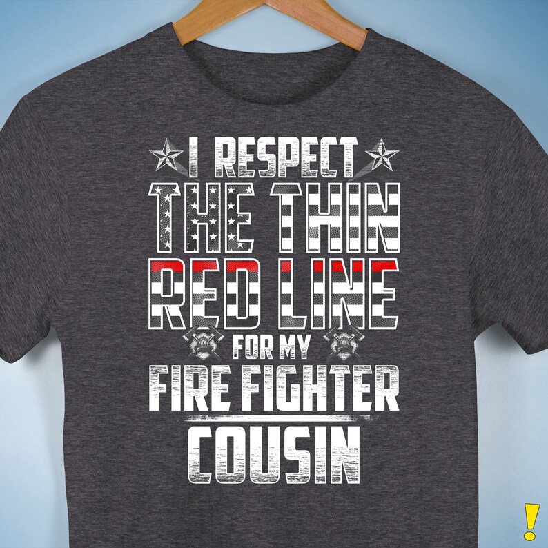 Fire Fighter Cousin Thin Red Line Premium Unisex T-Shirt image 3