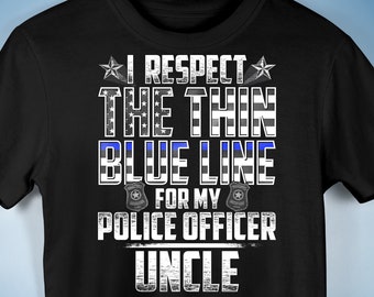 Uncle Police Officer Thin Blue Line Premium Unisex T-Shirt